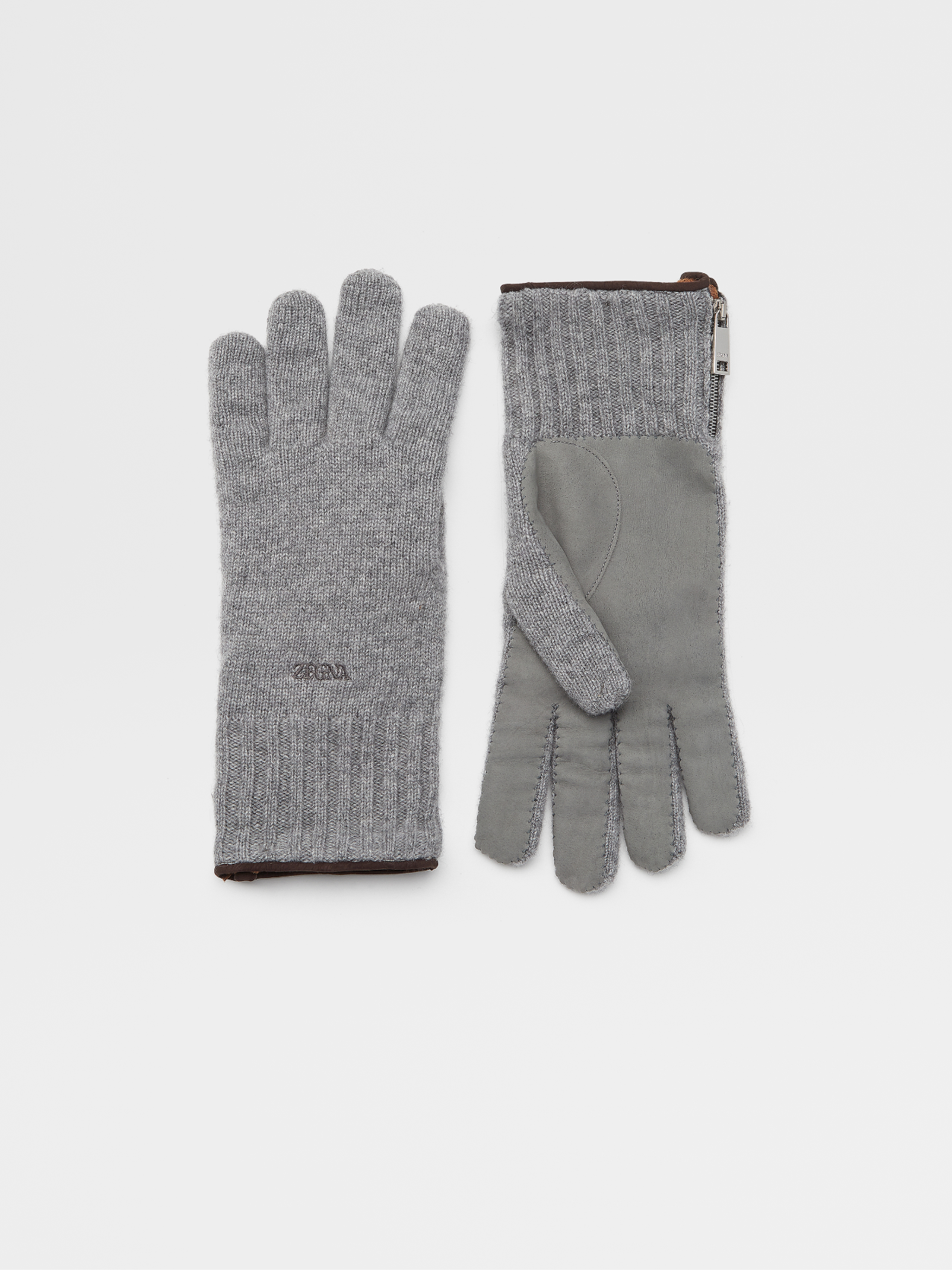 Grey Oasi Cashmere Gloves